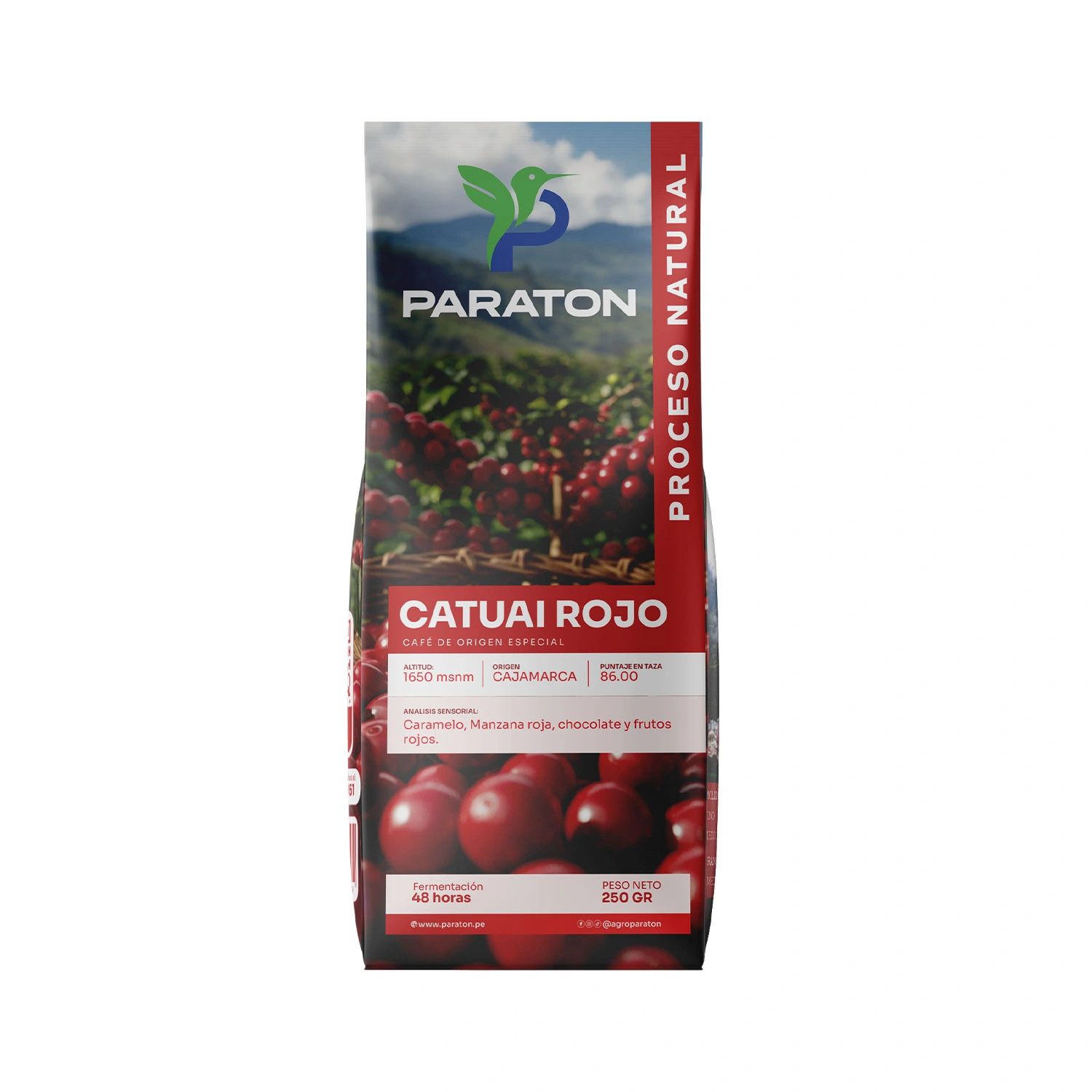 Producto-Natural--adeltante-y-atras (3) Café Paraton variedad Catuai de Especialidad – Proceso natural, tostado Artesanal (250 g) - Image 1