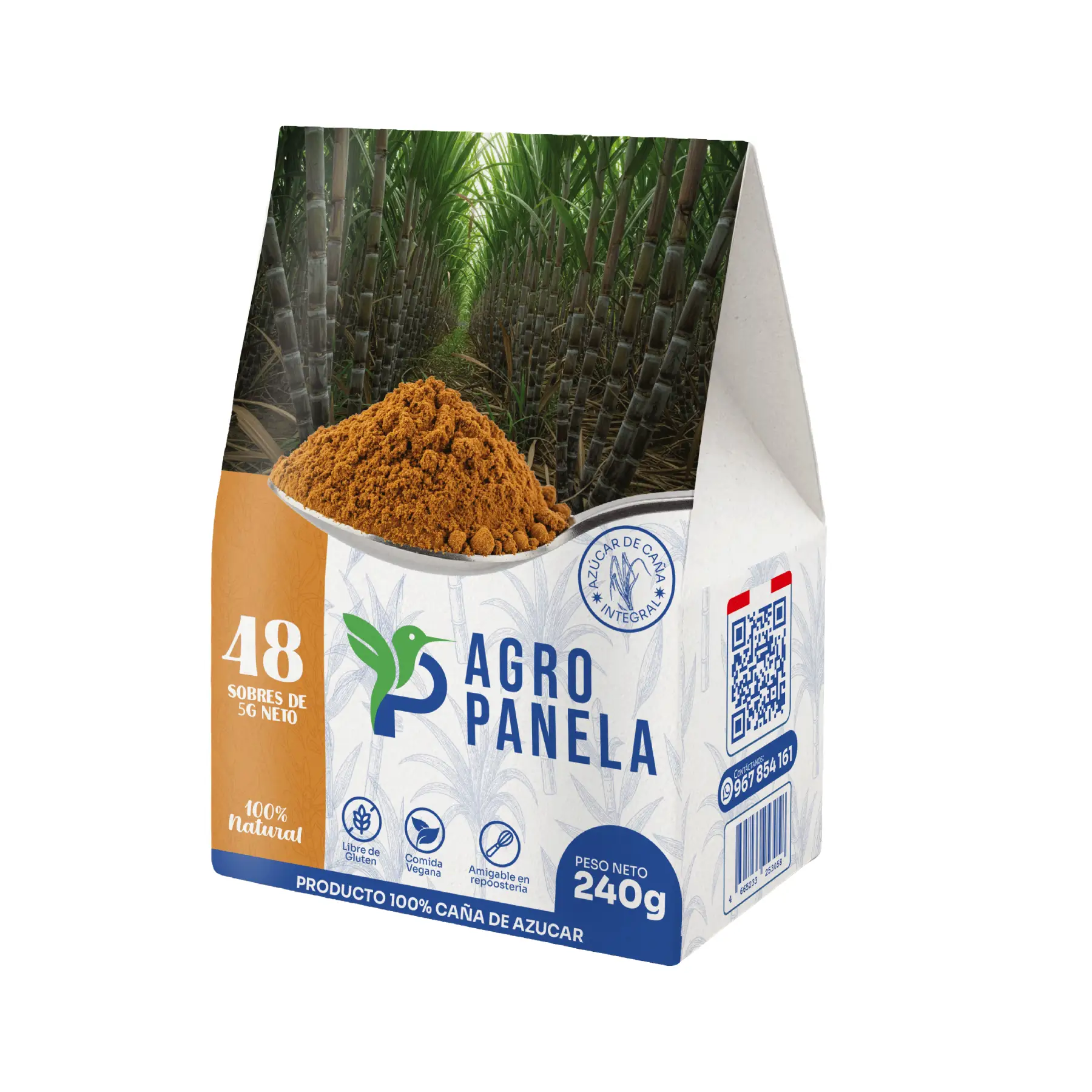 asfasf Panela Paraton 100% Natural – Endulzante Artesanal de Caña de Azúcar Cajamarquino (pack x 48 sobres de 5g) - Image 1